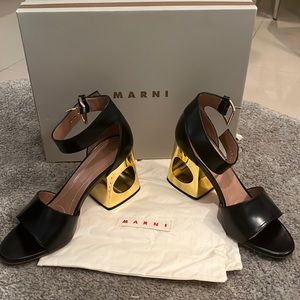 MARNI Gold Heel Sandal SAMSV09C08